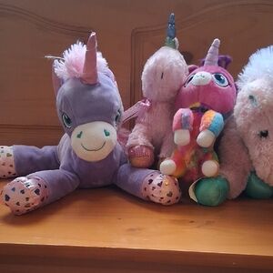 Plush Unicorn Toy Set - Purple, Pink, Multicolor
